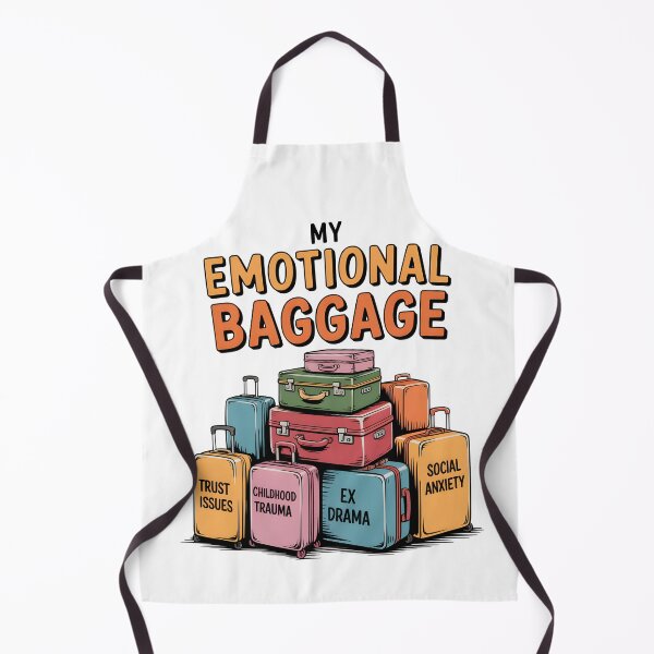 Item preview, My Emotional Baggage - Funny Mental Health Humor Suitcase Design designed and sold by ArcticFoxStudio.