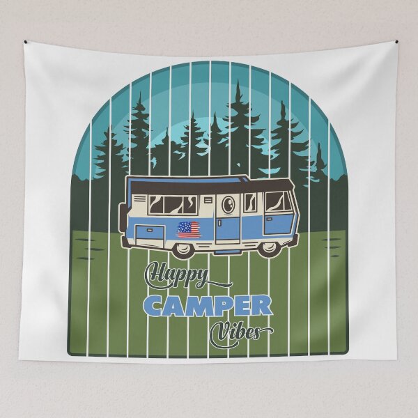 Item preview, Retro Happy Camper Vibes Vintage RV Motorhome designed and sold by SP Street Print.