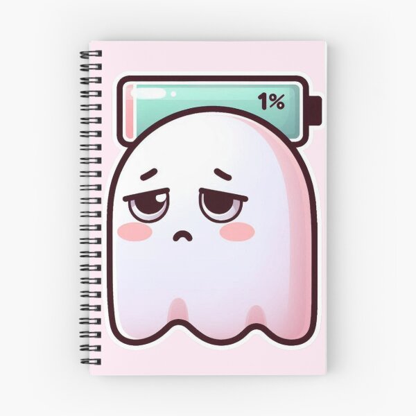 Item preview, Ghost Low Battery 1% – Cute Introvert Ghost Minimal Design designed and sold by Low Battery Society.