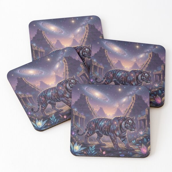 Item preview, Cosmic Tiger Spirit – Mystical Temple Walk Through Stars and Ancient Energy designed and sold by FotoworldEdel.