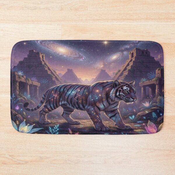 Item preview, Cosmic Tiger Spirit – Mystical Temple Walk Through Stars and Ancient Energy designed and sold by FotoworldEdel.