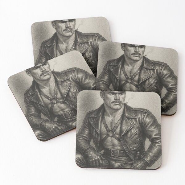 Item preview, Vintage Gay Leather Bar Berlin Smoke Signals Leder Pride Tom of Finland Tribute Graphic Design designed and sold by ItsAKinkThing.