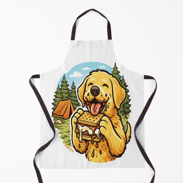 Item preview, Golden Labrador Eating Smore | Funny Camping Dog Art | Lab Campfire Chocolate designed and sold by PawPrintCustom.
