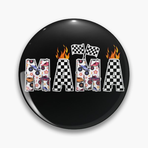 Item preview, Mama Monster Truck Pattern Checkered Flag Racing Mother Colorful Flame Design designed and sold by Serene woods.