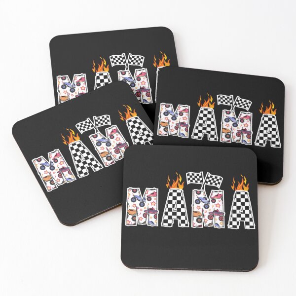 Item preview, Mama Monster Truck Pattern Checkered Flag Racing Mother Colorful Flame Design designed and sold by Serene woods.