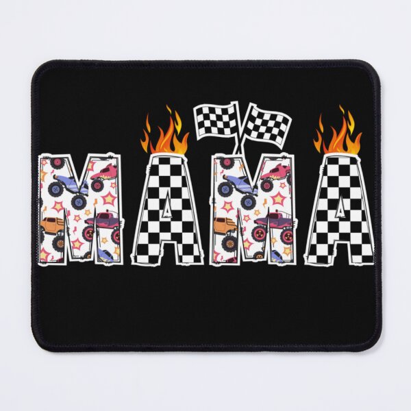Item preview, Mama Monster Truck Pattern Checkered Flag Racing Mother Colorful Flame Design designed and sold by Serene woods.