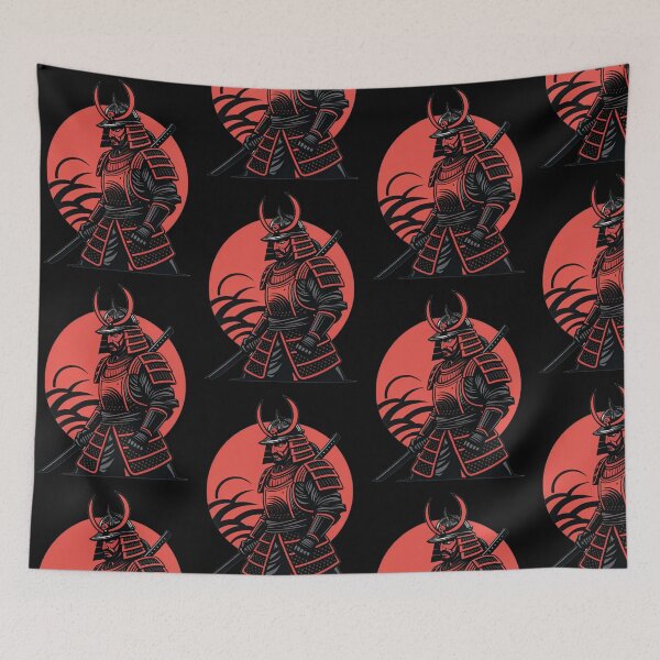 Item preview, Samurai Warrior Red Sun Illustration designed and sold by NOVASTOCK117.