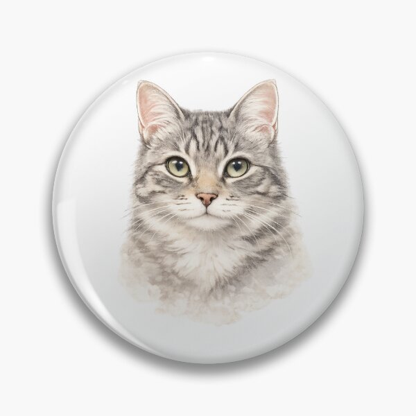 Item preview, Realistic Silver Tabby Cat Portrait – Cute Detailed Cat Face Art designed and sold by astersgraphics.