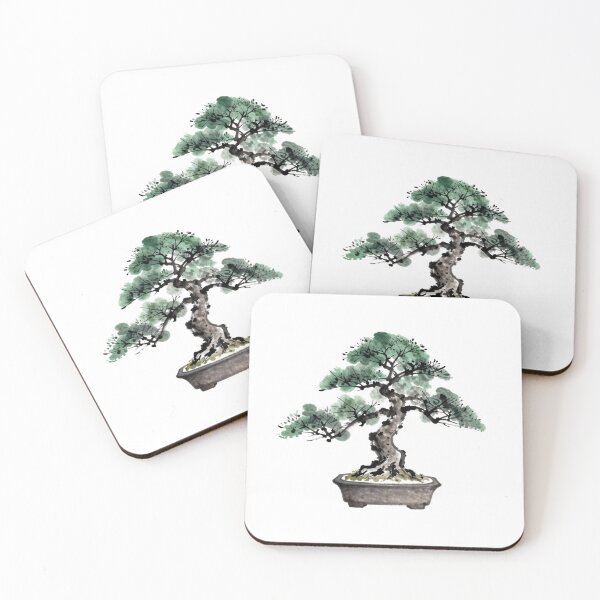 Item preview, Elegant Bonsai Tree Japanese Sumi-E Ink Art Zen Minimalist designed and sold by Artycom.