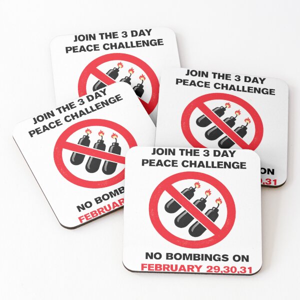 Item preview, 3-Day Peace Challenge - No Bombs on February 29, 30, and 31 designed and sold by blackoutstudios.