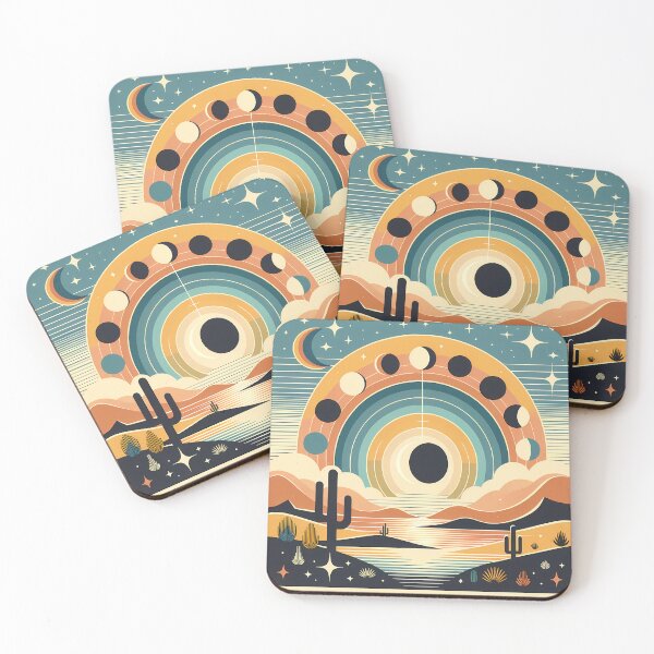 Item preview, Geometric Moon Phases Desert Sunset designed and sold by InkSmithery.