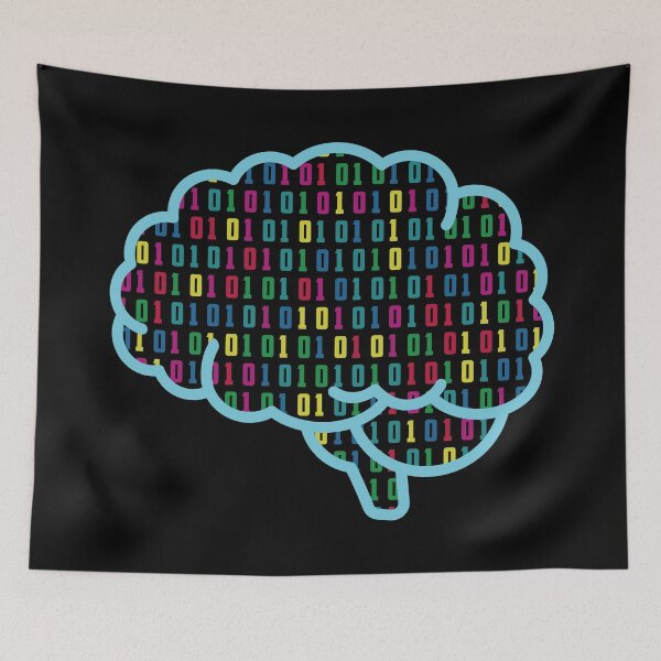 Item preview, Binary Brain – Colorful Digital Mind Code Art for Programmers & Tech Lovers designed and sold by WordPlayStudio.