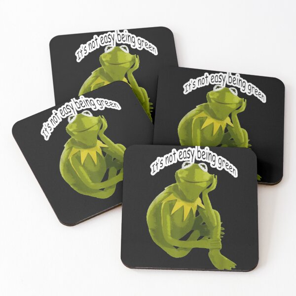 Item preview, It's Not Easy Being Green Kermit Frog Meme Sad Thinking Aesthetic designed and sold by Taniyah Gomes.