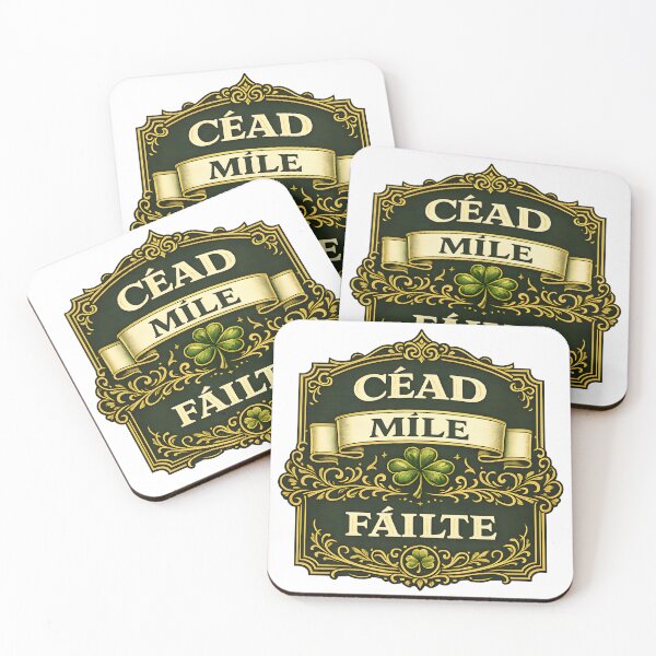 Item preview, Céad Míle Fáilte – Elegant Irish Welcome Celtic Sign Design designed and sold by Rough Sketches – Ireland Inspired Art.