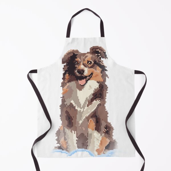 Item preview, Australian Shepherd Portrait – Pixel Art Dog Illustration designed and sold by bitlionaire.