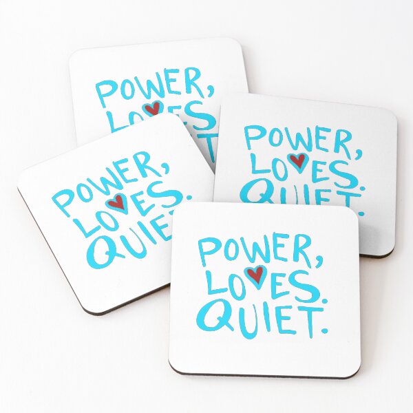 Item preview, Power Loves Quiet – Minimalist Blue Typography with Heart designed and sold by Cindralith.