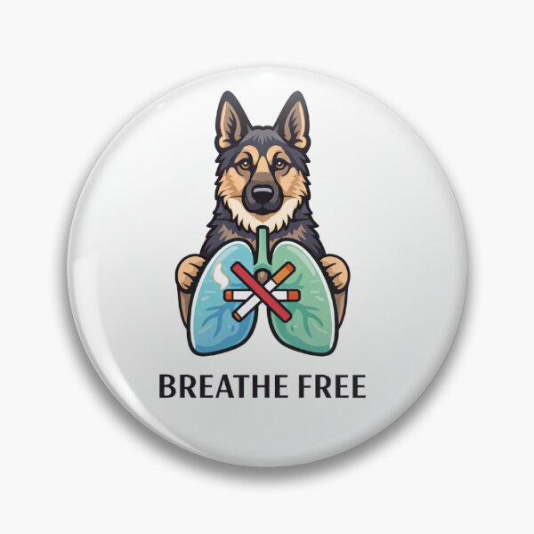 Item preview, Breathe Free – Stop Smoking Campaign German Shepherd designed and sold by Zampettalibera.