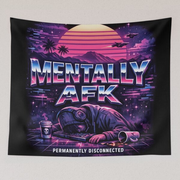 Item preview, Mentally AFK Vaporwave Aesthetic – Permanently Disconnected Gamer Burnout Design designed and sold by MaxLevelMerch.