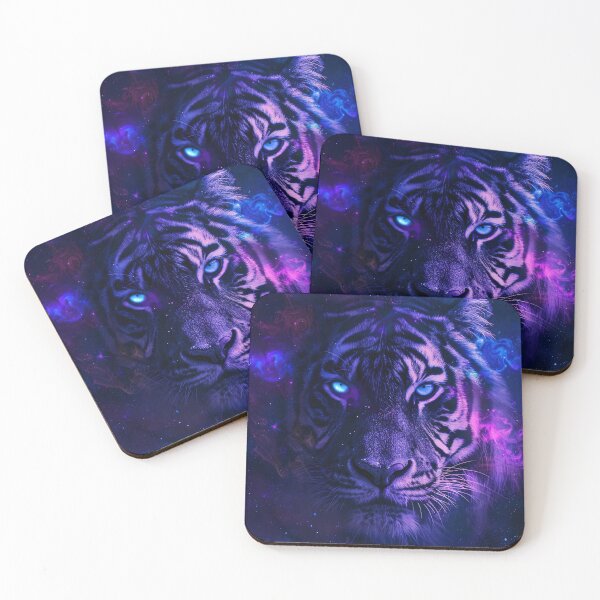 Item preview, Tiger Portrait With Purple Cosmic Background designed and sold by QuantumDrift.