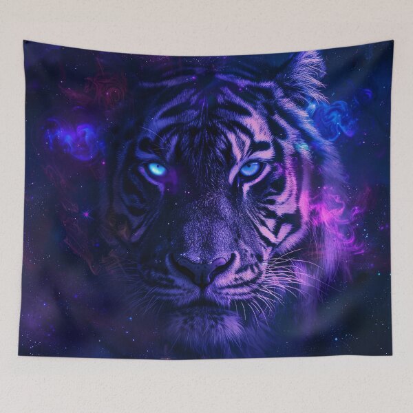 Item preview, Tiger Portrait With Purple Cosmic Background designed and sold by QuantumDrift.