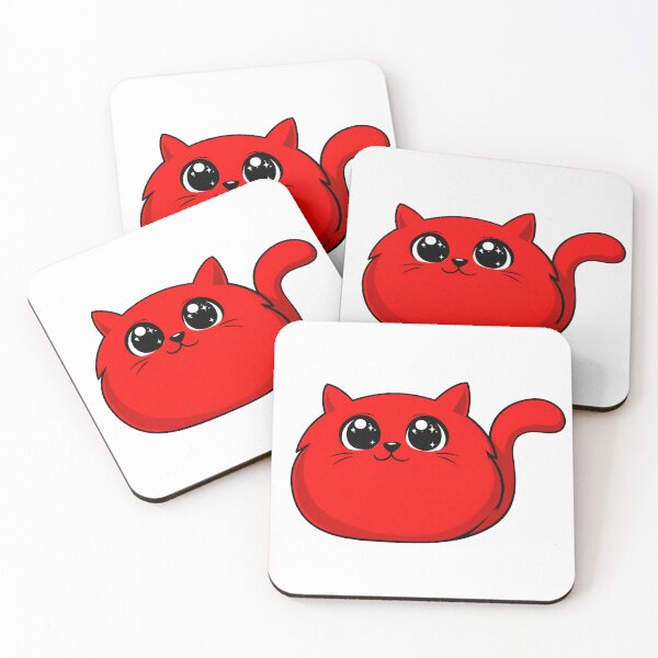 Item preview, Red Cat Anime Cartoon Illustration Cute Cat Animal Lovers designed and sold by RickE.