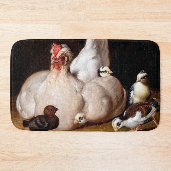 Item preview, White Hen with Chicks - 18th century - Anton Ignaz Hamilton designed and sold by TheCulturedConures.