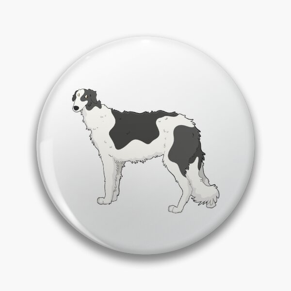 Item preview, Black Grey Borzoi Russian Sighthound Cartoon Illustration Sticker designed and sold by critterkibble.