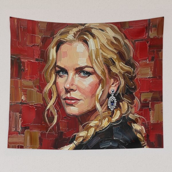 Item preview, Hollywood Elegance – Expressive Nicole Kidman Oil Portrait designed and sold by Art's Diner.