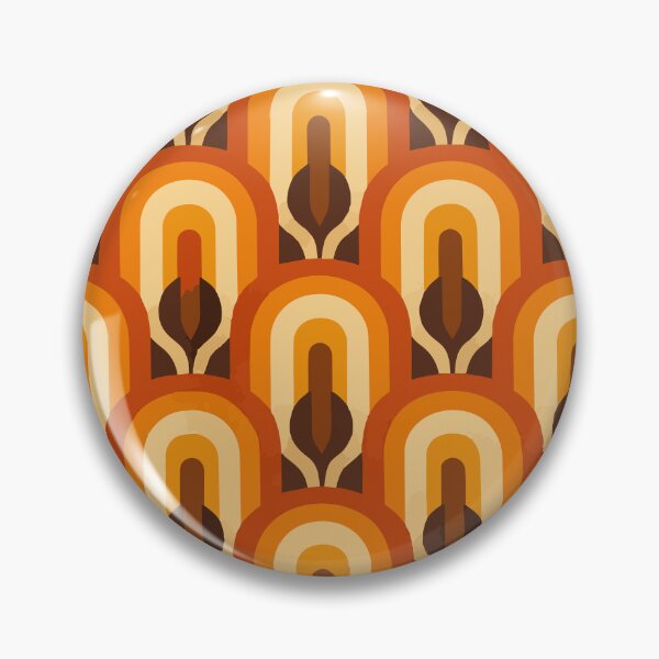 Item preview, 70s Retro Geometric Arch Pattern – Vintage Mustard and Burnt Orange Aesthetic designed and sold by Far Out Goods.