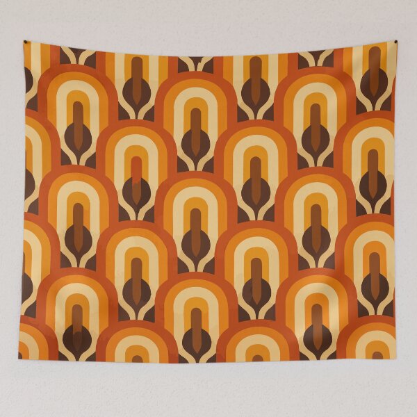 Item preview, 70s Retro Geometric Arch Pattern – Vintage Mustard and Burnt Orange Aesthetic designed and sold by Far Out Goods.