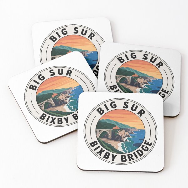Item preview, Big Sur Bixby Bridge Sticker – Vintage California Coastal Travel Badge Design designed and sold by pod24.