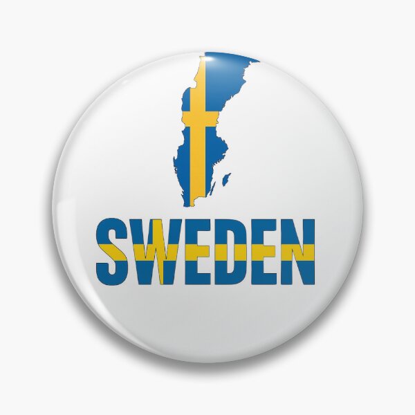 Item preview, Sweden Map Silhouette with Swedish Flag Colors designed and sold by Crevadstore .