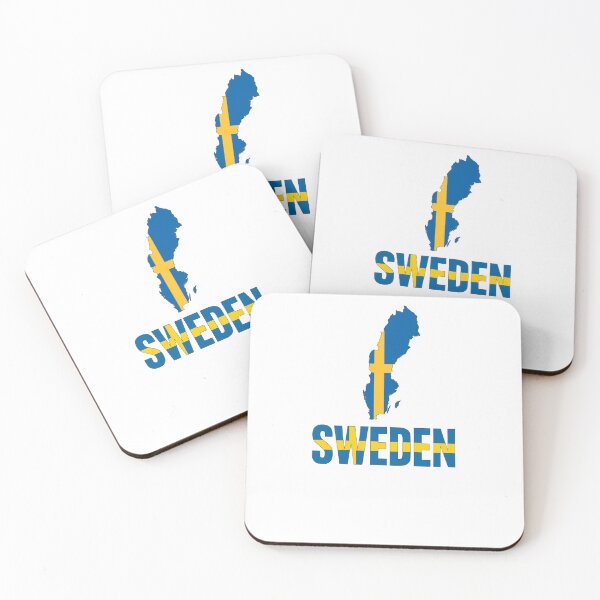 Item preview, Sweden Map Silhouette with Swedish Flag Colors designed and sold by Crevadstore .