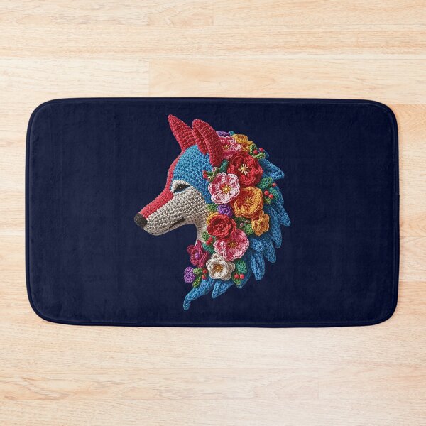Item preview, Crochet Floral Wolf Patch designed and sold by Festive Bug.