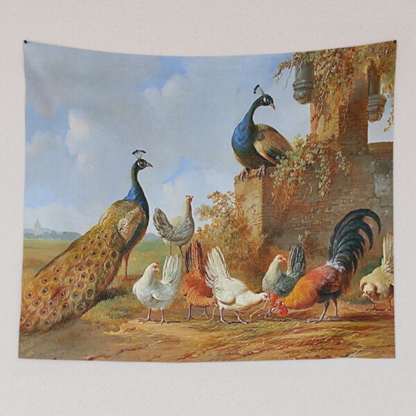 Item preview, Peacocks and Chickens - Albertus Verhoesen designed and sold by TheCulturedConures.