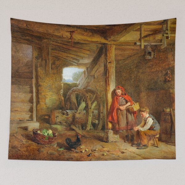 Item preview, Children with Chicken and Chicks - Alfred Provis designed and sold by TheCulturedConures.