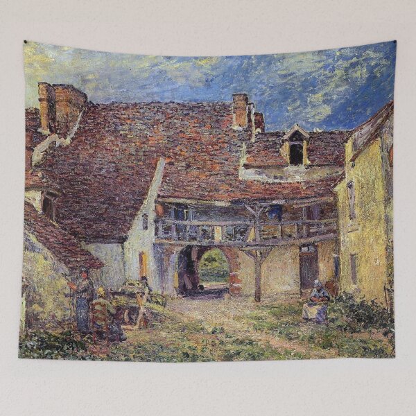 Item preview, Courtyard of a Farm at Saint Mammes - Alfred Sisley designed and sold by TheCulturedConures.