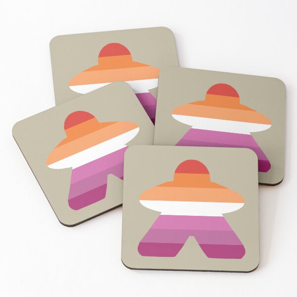 Item preview, Lesbian Pride Flag Stripes Board Game Meeple  designed and sold by TackyTime.