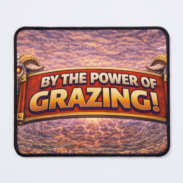 Item preview, By the Power of Grazing, Sheep-Man Battle Cry Banner | Sheepism Parody designed and sold by Thpoar.
