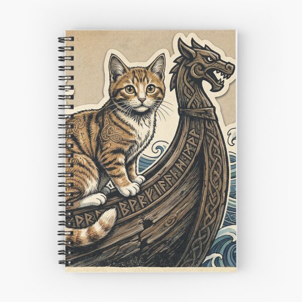 Item preview, Viking Ginger Cat Norse Mythology Sea Voyager Art designed and sold by Englandbear.