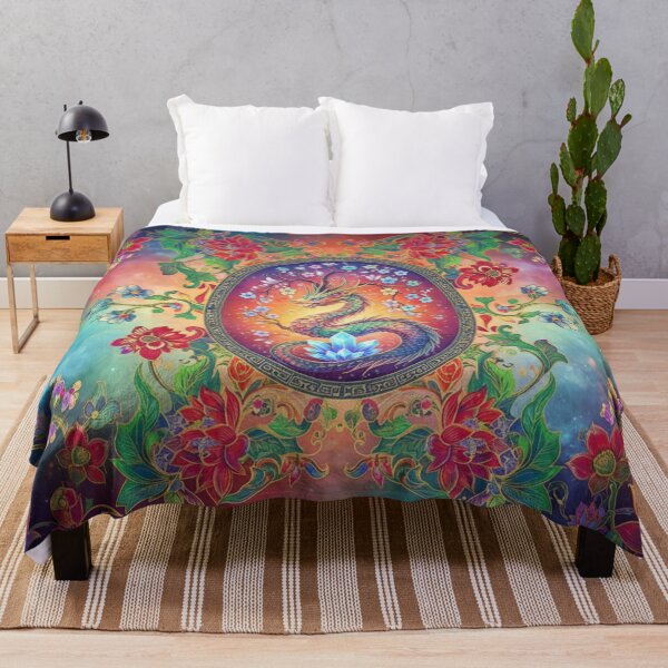 Item preview, Dragon mandala made of colorful plants designed and sold by Sigtrix.