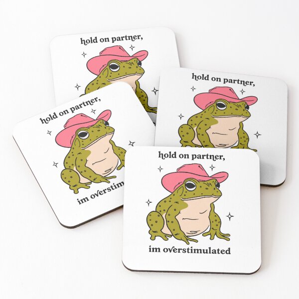 Item preview, Hold On Partner Im Overstimulated Funny Frog designed and sold by krystalRomanart.