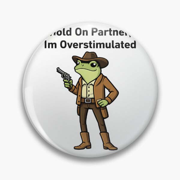 Item preview, Hold On Partner Im Overstimulated Cowboy Frog designed and sold by krystalRomanart.