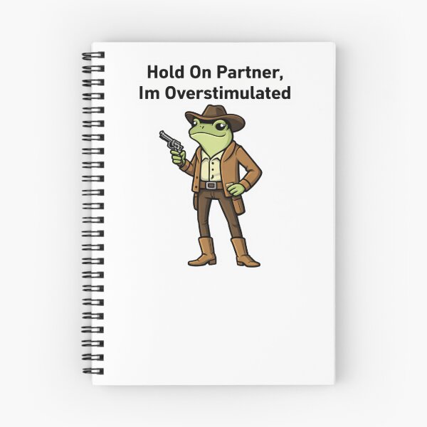 Item preview, Hold On Partner Im Overstimulated Cowboy Frog designed and sold by krystalRomanart.