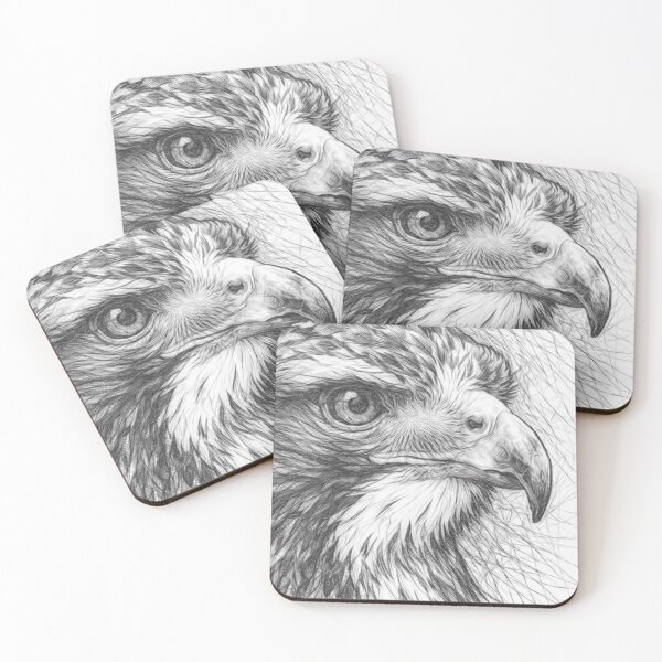 Item preview, Common Buzzard Pencil Sketch Portrait | Black and White Wildlife Art Print | Detailed Bird of Prey Drawing designed and sold by Leon Woods Pencil Art.