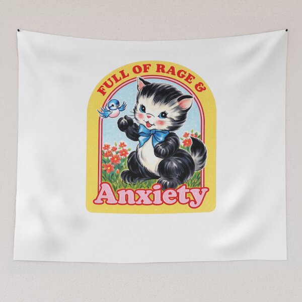 Item preview, Full Of Rage & Anxiety Vintage Cat designed and sold by krystalRomanart.