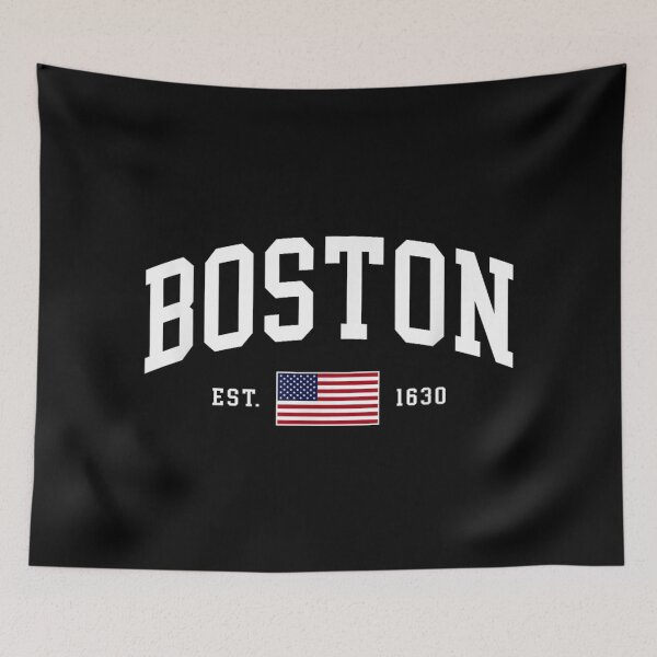 Item preview, Vintage Boston Massachusetts Est 1630 Varsity Athletic American Flag Style designed and sold by River Silva.