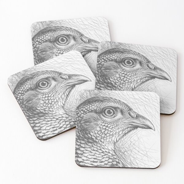 Item preview, Ring-necked Pheasant Pencil Sketch Portrait | Black and White Wildlife Bird Art Print | Detailed Graphite Drawing designed and sold by Leon Woods Pencil Art.