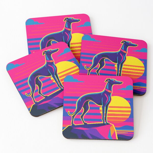 Item preview, Synthwave Greyhound – Sunset Power Design designed and sold by Dogandesighn.