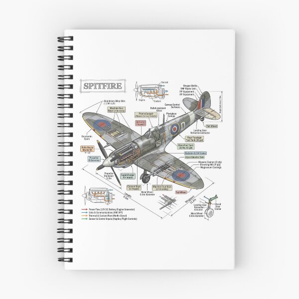 Item preview, Spitfire WWII Aircraft - Cross-section Isometric Drawing designed and sold by Rhu Creations.